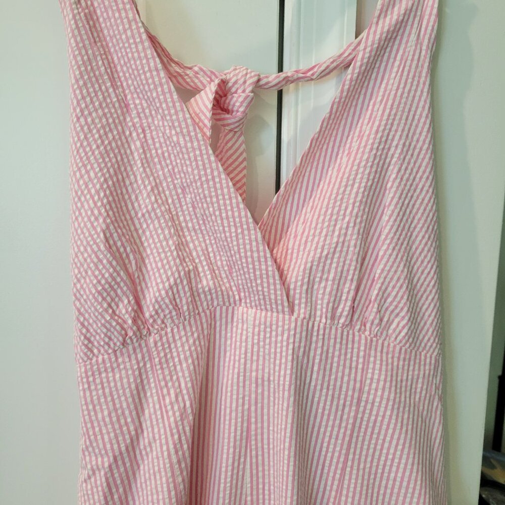 Willi Smith Sundress 14 Pink White stripe EUC